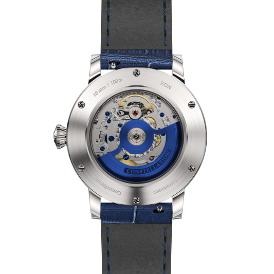 Constellation Product Image Caseback Straight Shot Blue Strap