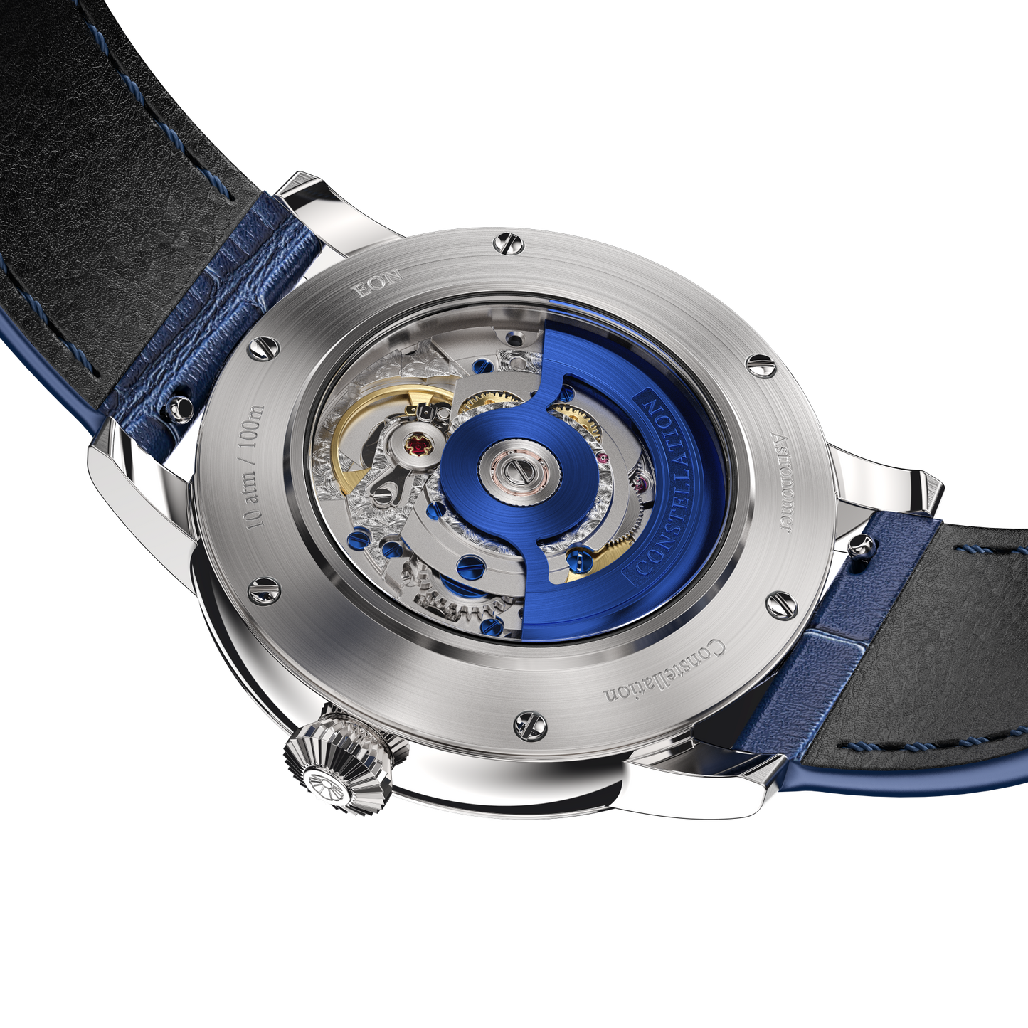 Constellation Product Image Caseback Laying Shot Blue Strap