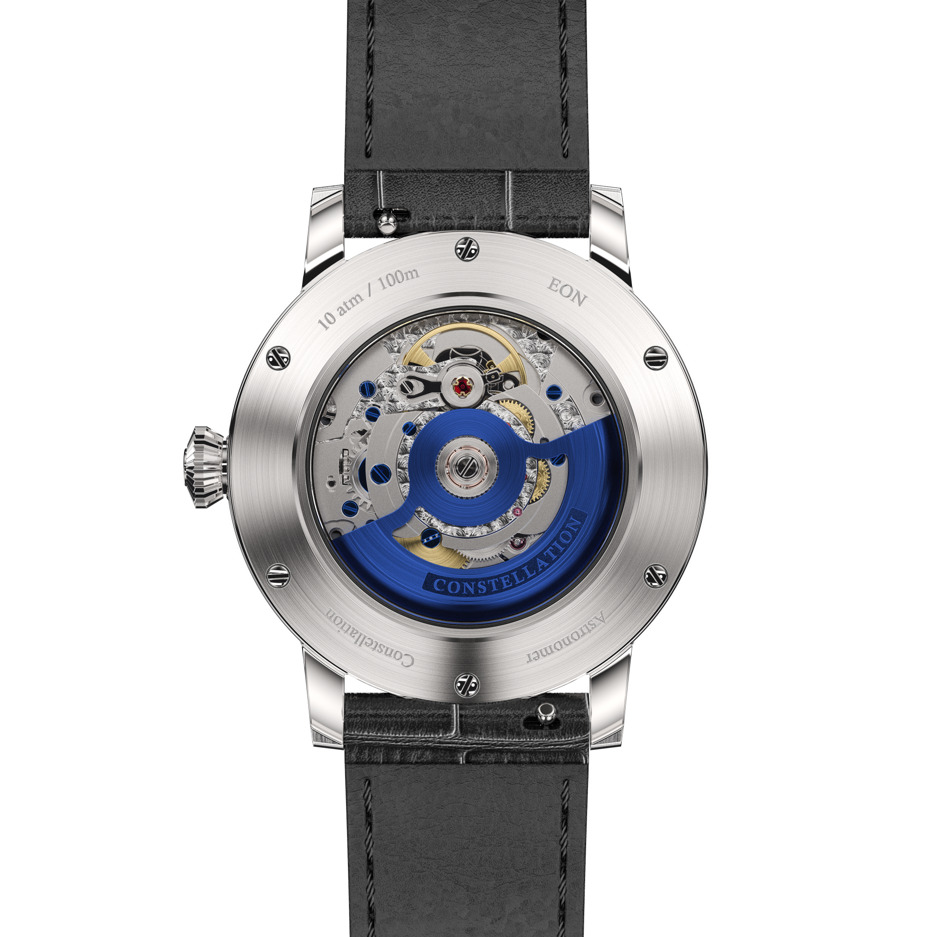 Constellation Product Image Caseback Straight Shot Black Strap