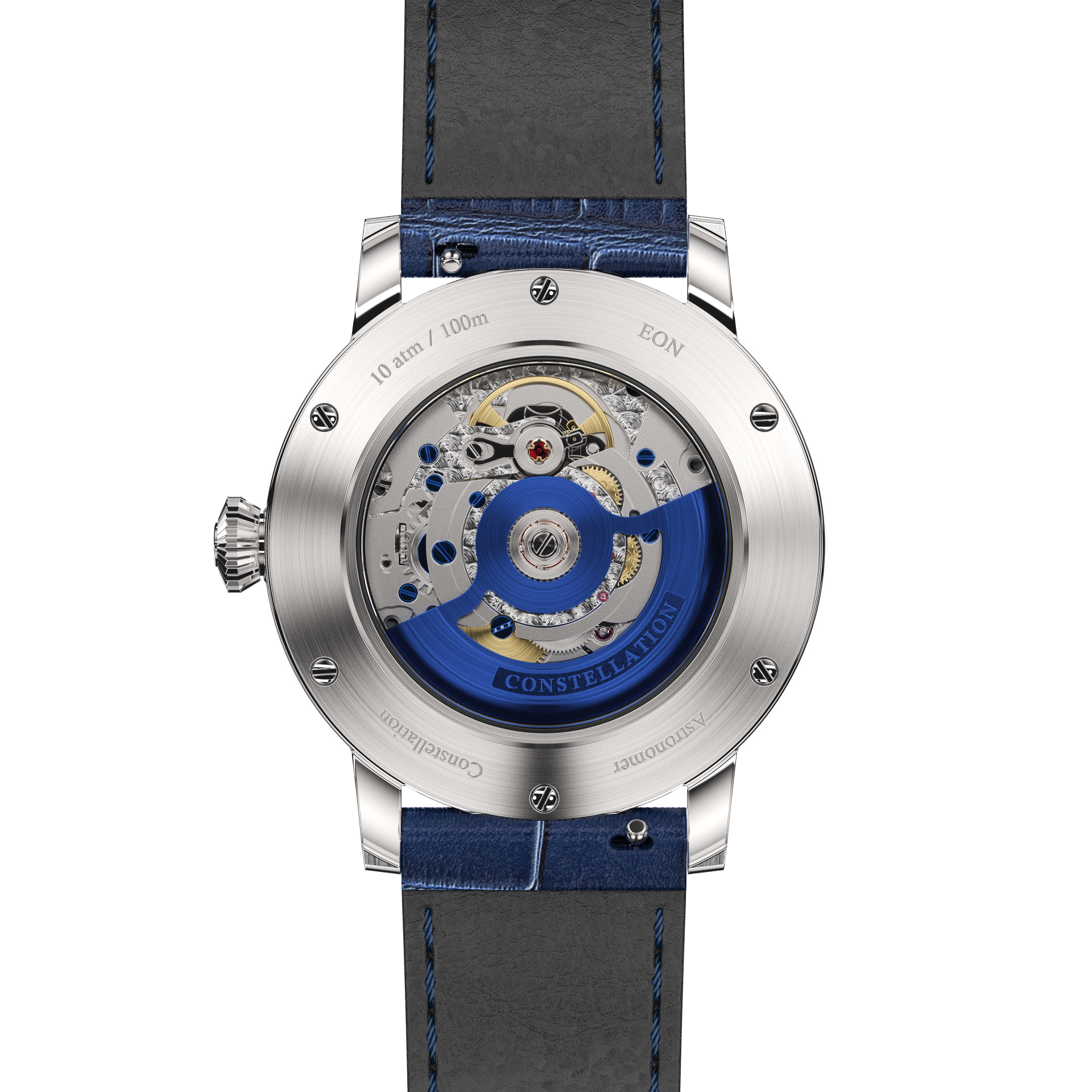 Constellation Product Image Caseback Straight Shot Blue Strap