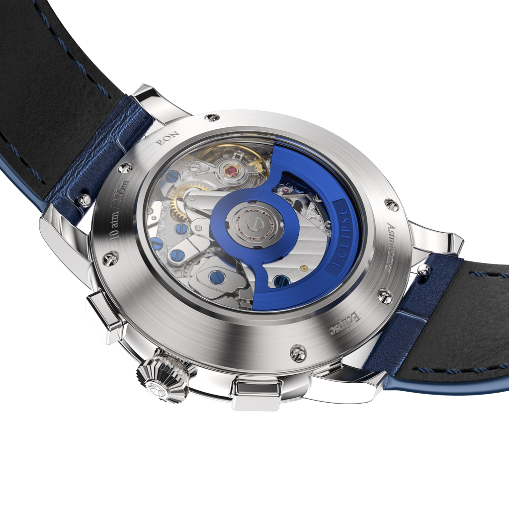 Eclipse Product Image Caseback Laying Shot Blue Strap