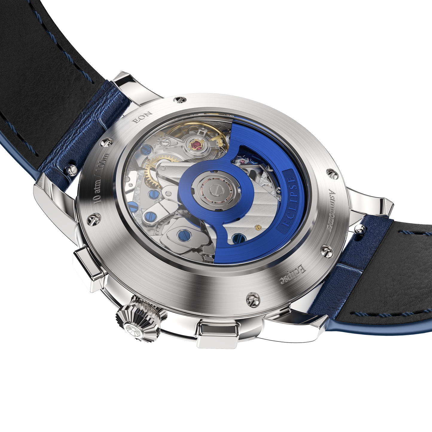 Eclipse Product Image Caseback Laying Shot Blue Strap