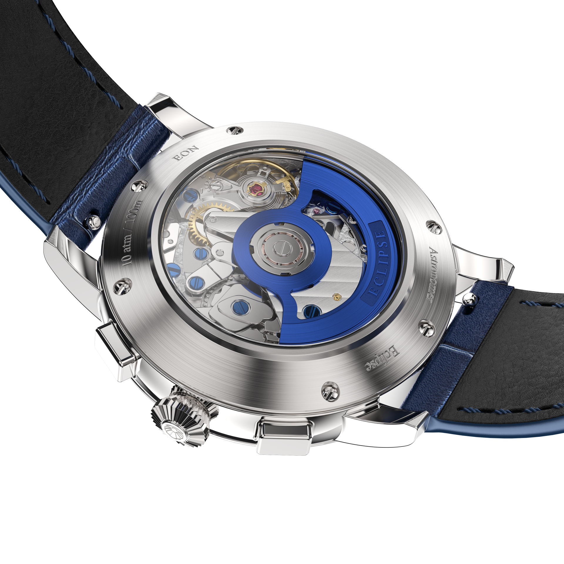 Eclipse Product Image Caseback Laying Shot Blue Strap